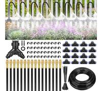 Drip Irrigation Kit, DUOJIN 100FT Automatic Garden Watering System -360° Adjustable irrigation system kit with 16 Quick-Connect Sprinklers, 1/4" Fast-Lock Tubing for Patio, Greenhouse