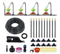 Drip Irrigation Kit for Garden, Greenhouse & Raised Beds - 15M/49.5FT Distribution Tubing, 1/4" Micro Drippers & Sprinklers - Automatic Watering System with 15 Nozzles & Secure Stakes