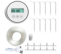 Drip Irrigation Kit with Timer for Garden Plants Indoor(white)