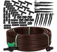 Drip Irrigation Kits Drip Pipe Drip Line Irrigation Pipe Very High Quality MADE IN EU (16mm/2.0 LPH, 100m+accessories, Brown)