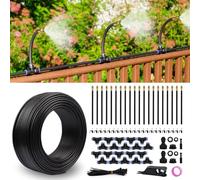 Drip Irrigation System 360° Adjustable with 20 Nozzles, 66 FT Bendable Garden Watering Misting System for Greenhouse, Yard, Lawn, Plant, Garden, 0.3 inch Hose