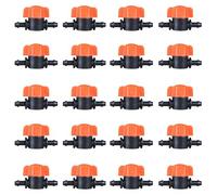 Drip Irrigation Valve, 20PCS 1/4 Drip Irrigation Fittings, Plastic Valve, Universal Garden Hose Shut Off for Gardening 1/4 Fittings Hose Shut Off