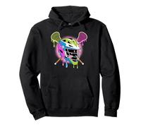 Drip Lacrosse Helmet with Crossed Sticks Cool Lax Player Pullover Hoodie
