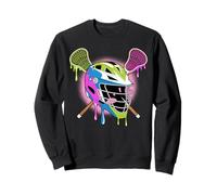 Drip Lacrosse Helmet with Crossed Sticks Cool Lax Player Sweatshirt