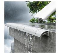 Drip Lines Rain Diverter Strip, Aluminum Door Rain Deflector 5 Cm Wide | For Roof Eaves, Balcony Overhangs, Courtyard Rasha, and Window Ledges(White,L2.1m/6.9ft)