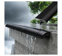 Drip Lines Rain Diverter Strip, Aluminum Door Rain Deflector 5 Cm Wide | For Roof Eaves, Balcony Overhangs, Courtyard Rasha, and Window Ledges(Black,L1.6m/5.2ft)