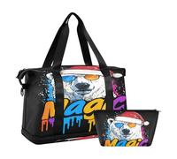 Drip Magic Bear Foldable Gym Tote Bag Carry On Tote Bag with Adjustable Strap for Trip