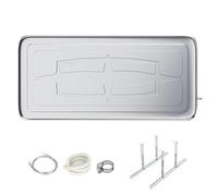 Drip Pan,Drain Pan Drip Tray With Tubing For Central Air Conditioning Window Conditioner Condensate Portable Suitable Split，Stainless Steel Air Conditioner Drip Pan with Brackets & Drain Hos