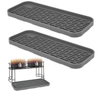 Drip Pan for Drink Dispenser, 2 Pcs Silicone Drip Tray Mat for DD&HAPP Glass Drink Dispenser, Beverage Dispenser Mat for Coffee Bar Restaurant Countertop or Kitchen Spill Protection Gray