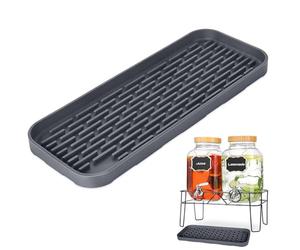 Drip Pan - Grid Non Slip Waterproof Silicone Catcher Mat, Spill Absorbent Beverage Protection Tray | Anti Slip Counter Guard Pad, Reusable Liquid Collection System, For Water Tea Milk Coffee