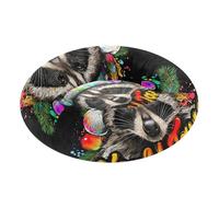 Drip Raccoon Graffiti Pet Dog Beds Removable & Washable Dog & Cat Cushion for Extra Small Size Pets Supplies M