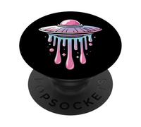 Drip Spaceship Graphic - Cosmic Alien Aesthetic PopSockets Adhesive PopGrip