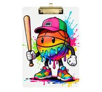 Drip-Style Cartoon Basketball A4 Folder with clipboard Waterproof Nurse's clipboard for Nurses Home Contractor Size 9 x 12