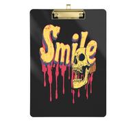Drip Style Death Skull clipboard Doctor Acrylic Cute for Football Softball Coaching Tabla para escribir con Clip Size 9 x 12
