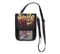 Drip Style Death Skull Travel Wallet Passport Holder Travel Wallet Organizer Slim Lightweight Crossbody Bag with Adjustable Strap