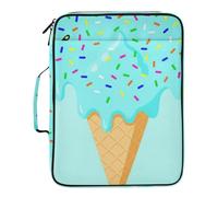 Drip Style Lake Blue Ice Cream File Storage Organizer 7 Pockets A4 Letter Size with Zipper Closure for Paperwork Hanging File Folders organizador