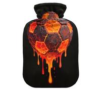 Drip-Style Lava Football hot Water Bottle with Soft Cover, 2L hotwater Bag for Arthritis,Arthritis,bolsas de agua Caliente para Dolores