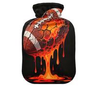 Drip-Style Lava Rugby Ball hot Waterbottle with Soft Cover, 2L hot Water Bags for Neck Shoulder Warmer,Neck Shoulder Warmer,Bolsa Caliente para Dolores musculares