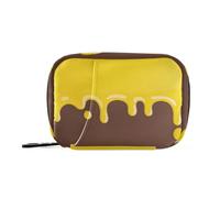 Drip Style Street Graffiti Yellow Brown First aid Bag with Detachable Compartments Convenient Daily Pill Organizer for Purse