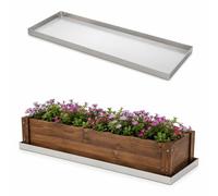 Drip Tray, Stainless Steel Leak Tray for Planters, Washing Machine & Garage | 0.5mm Brushed Stainless Steel, 2cm Raised Edge, Rustproof, 61 Sizes, Indoor/Outdoor Use(White,101x51cm/40x20in)