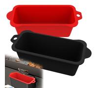 Drip Trays, Upgraded 2 Pack Reusable Silicone Grease Copper Liners for Blackstone Rust, Grease Catch Case Grill Grease Tray Accessories (Black+Red)
