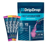 DripDrop Hydration - Bold Variety Pack - Electrolyte Drink Mix Single Serve Hydration Powder Packets - Watermelon, Berry, Lemon, Orange | Non-GMO, Gluten Free, Vegan | 16 Sticks
