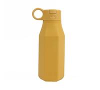 DRIPDROP Squeeze-Ease Water Bottle with Straw - 350ml BPA Free Kids Water Bottles for School Travel Sports - Leakproof Childrens Drink Bottle for Girls Boys Childs (Lion Yellow)