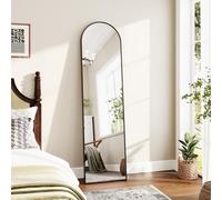 Dripex 150x40cm Full Length Arched Mirror, Full Body Floor Mirror with Stand, Premium Metal Frame, Leaning, Freestanding, Wall-Mounted for Bedroom, Living Room & Entryway, Black