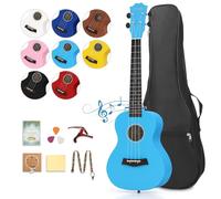 Dripex 23 Inch Concert Ukulele, Small Guitar Ukelele, Professonial Wood Ukulele Starter with Beginners Kit, Quality Musical String Instrument for Adults or Kids (Light Blue)