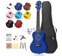 Dripex 23 Inch Concert Ukulele, Small Guitar Ukelele, Professonial Wood Ukulele Starter with Beginners Kit, Quality Musical String Instrument for Adults or Kids (Blue)