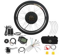 Dripex 26" 48V 1000W Electronic Bike Conversion Kit, Rear Wheel Electric Bike Motor Conversion Kit, with LCD Display, 5 Mode PAS E-bike Cycling Hub, 5-level Smart Pedal Assistance, Widened Tires