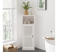 Dripex 3 Tier Bathroom Floor Cabinet, White Storage Cabinet with Door, Free Standing Shelf Unit for Bathroom, Living Room, Bedroom, Kitchen, Balcony