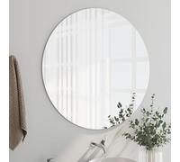 Dripex 60cm Round Bathroom Mirror, Frameless Circle Mirror Wall Mounted with Pre-Fitted Hanging Hole & Fixing Kit