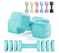 Dripex Adjustable Dumbbells Weight Set 2.5kg 5kg 10kg Dumbbell Pair 4-in-1 | Dumbbells Set Women Men, Sold as a Pair, Non-Slip Handle, Home Gym Fitness, Pink Blue Green Purple Yellow Black