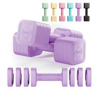 Dripex Adjustable Dumbbells Weight Set 2.5kg 5kg 10kg Dumbbell Pair 4-in-1 | Dumbbells Set Women Men, Sold as a Pair, Non-Slip Handle, Home Gym Fitness, Pink Blue Green Purple Yellow Black