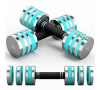 Dripex Adjustable Dumbbells Weight Set 2.5kg 5kg 10kg Dumbbell Pair 4-in-1 | Dumbbells Set Women Men, Sold as a Pair, Non-Slip Handle, Home Gym Fitness, Pink Blue Green Purple Yellow Black