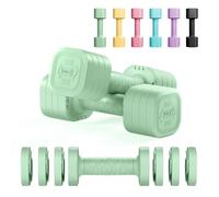 Dripex Adjustable Dumbbells Weight Set 2.5kg 5kg 10kg Dumbbell Pair 4-in-1 | Dumbbells Set Women Men, Sold as a Pair, Non-Slip Handle, Home Gym Fitness, Pink Blue Green Purple Yellow Black
