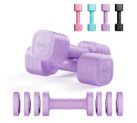 Dripex Adjustable Dumbbells Weight Set 2.5kg 5kg 10kg Dumbbell Pair, 4-in-1 Weight Dumbbells Set Women Men with Non-Slip Handle Home Gym Fitness-2.5kgX2