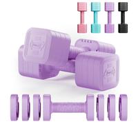 Dripex Adjustable Dumbbells Weight Set 2.5kg 5kg 10kg Dumbbell Pair, 4-in-1 Weight Dumbbells Set Women Men with Non-Slip Handle Home Gym Fitness-5kgX2