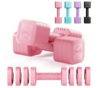 Dripex Adjustable Dumbbells Weight Set 2.5kg 5kg 10kg Dumbbell Pair, 4-in-1 Weight Dumbbells Set Women Men with Non-Slip Handle Home Gym Fitness-5kgX2