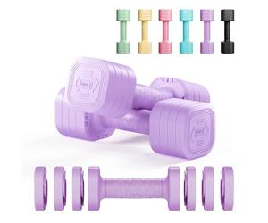 Dripex Adjustable Dumbbells Weight Set 2.5kg 5kg 10kg Dumbbell Pair, 4-in-1 Weight Dumbbells Set Women Men with Non-Slip Handle Home Gym Fitness-2.5kgX2