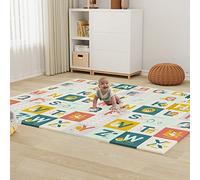 Dripex Baby Play Mat, 197×177×1cm Large Foam Crawling Playmat, Foldable Reversible Waterproof Non Toxic Portable Floor Mat with Letters and Numbers for Baby