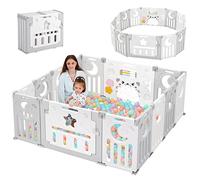 Dripex Baby Playpen for Baby and Toddlers, Foldable Play Pen with Customized Shape Plastic Playpen, Sturdy Babies Fence and Activity Centre Folding Large Pen Play Area for Indoor Outdoor(150x150cm)