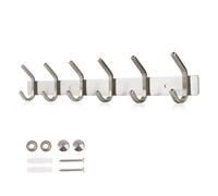 Dripex Coat Hook Rack Wall Mounted 304 Stainless Steel Hanger Heavy Duty Clothes Hat Holder (6 Hooks)