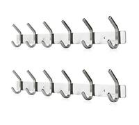 Dripex Coat Hook Rack Wall Mounted 304 Stainless Steel Hanger Heavy Duty Clothes Hat Holder (6 Hooks - 2 Pack)
