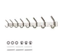Dripex Coat Hook Rack Wall Mounted 304 Stainless Steel Hanger Heavy Duty Clothes Hat Holder (8 Hooks)