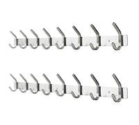 Dripex Coat Hook Rack Wall Mounted 304 Stainless Steel Hanger Heavy Duty Clothes Hat Holder (8 Hooks - 2 Pack)