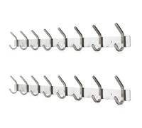 Dripex Coat Hook Rack Wall Mounted 304 Stainless Steel Hanger Heavy Duty Clothes Hat Holder (8 Hooks - 2 Pack)