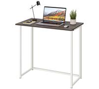 Dripex Compact Folding Desk No Assembly Required Computer Desk Folding Hobby Craft Table, Dark Oak