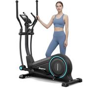 Dripex Cross Trainer, Ultra Quiet Magnetic Elliptical Machine For Home, 38CM Stride Elliptical Cross Trainer w/ 16 Levels Resistance, 8KG Flywheel, LCD Monitor, Pulse Sensors, Device Holder (Blue)